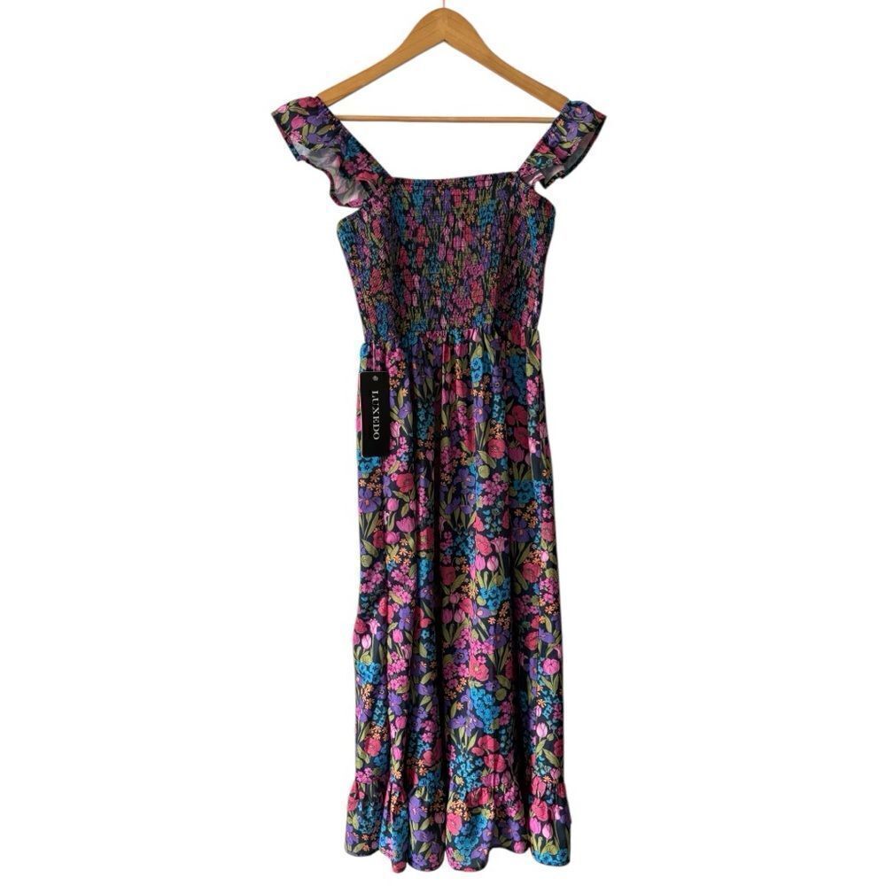 Luxedo Floral Sleeveless Midi Dress Medium NWT